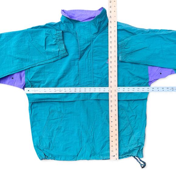 Vintage Woodstock Country Club Golf Windbreaker Anorak Pullover Jacket 90s Teal - Picture 12 of 12